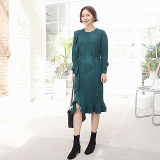 Frilled Knit Dress & Sash