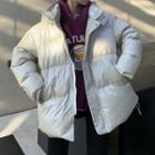 Hooded Padded Zip Jacket Milky White - One Size