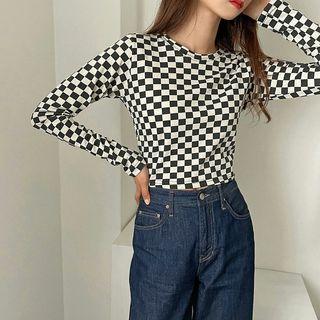 Check Cropped T-shirt