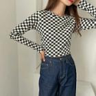 Check Cropped T-shirt