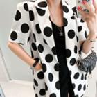 Double-breasted Dotted Linen Jacket