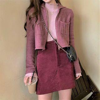 Cropped Zipped Jacket / Mini Skirt / Top