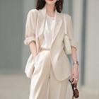 Set: Open-front Blazer + Dress Pants