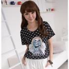 Dotted Graphic Print T-shirt