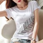 Leaf Pattern Short-sleeve T-shirt