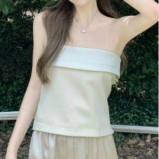 Strapless Bow Back Top / Wide-leg Pants