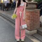 Lettering Drawstring Waist Loose-fit Jumper Pants