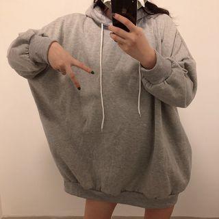 Long Hoodie Melange Gray - One Size