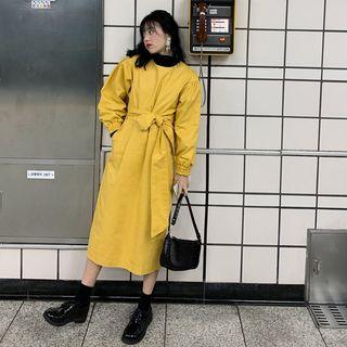 Plain Long-sleeve Dress / Plain Turtle-neck Top