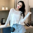 Long-sleeve Pocket Knit Top