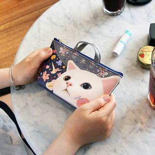Choo Choo Cat Series Makeup Pouch With Handle