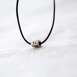 Embossed Sterling Silver Pendant String Necklace 1 Pc - Black - One Size