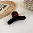 Flower Chenille Hair Clamp 1 Pc - Black - One Size