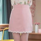 Lace-hem A-line Miniskirt