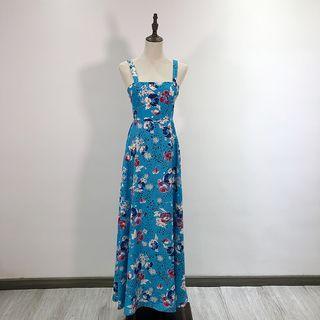 Flower Strappy Maxi Sun Dress