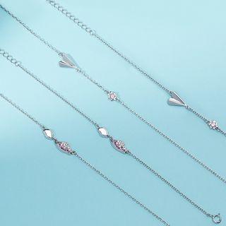 925 Sterling Silver Rhinestone Cloud Pendant Necklace As Shown In Figure - One Size