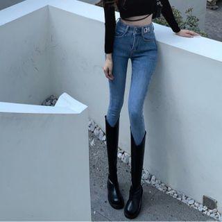 High Waist Fleece Lined Skinny Jeans