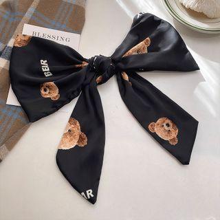 Bear Fabric Hair Clip 1pc - Bear - Black - One Size