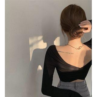 V-neck Open-back T-shirt