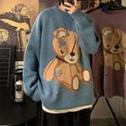 Long-sleeve Crewneck Bear Knit Sweater