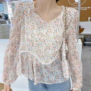 Floral Print Blouse Orange - M