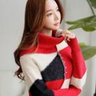 Cowl-neck Color-block Sweater