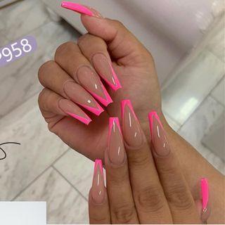 Two Tone Nail Art False Nail As Shown In Figure - One Size