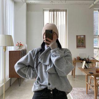 Round-neck Cardigan With Scarf