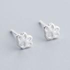 Paw Stud Earring 1 Pair - S925 Silver - Silver - One Size