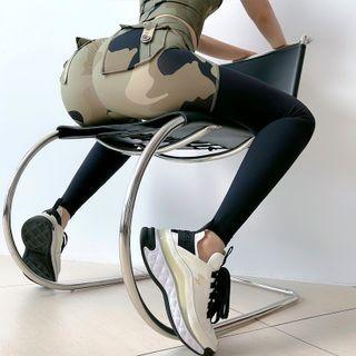 Patchwork Camouflage Sports Leggings With Pockets