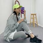 Set: Contrast-trim Pullover + Leggings