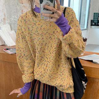 Melange Sweater / Mock Neck Top