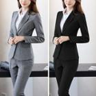 Set: Single-breasted Blazer + Straight-cut Dress Pants
