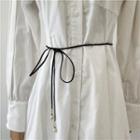 Faux Pearl String Belt Black - One Size