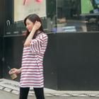 Stripe Long Cotton T-shirt