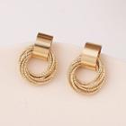 Interlocking Hoop Alloy Fringed Earring