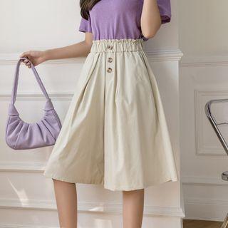 Wide-leg High-waist Skorts