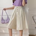 Wide-leg High-waist Skorts