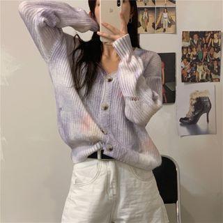 Tie Dye Cardigan Light Purple - One Size