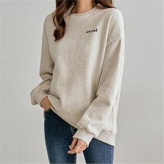 Printed Napped Sweatshirt Oatmeal - One Size