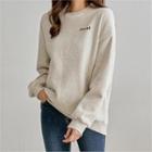 Printed Napped Sweatshirt Oatmeal - One Size