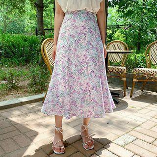 Plus Size Floral Long Mermaid Skirt