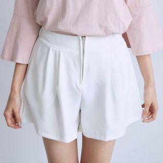 Front Zip A-line Shorts