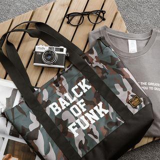 Camouflage Printed Tote With Strap
