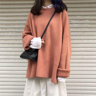 Side-slit Oversize Sweater