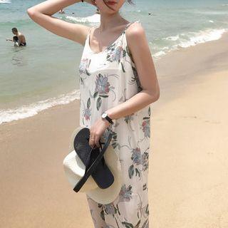 Print Chiffon Spaghetti Strap Dress