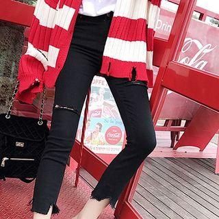 Ripped Cropped Slim Fit Pants