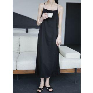 Spaghetti Strap Satin Shift Dress