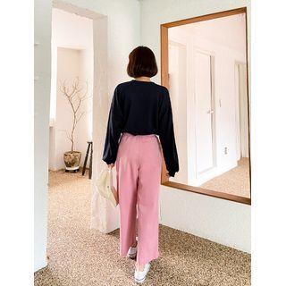 Waistband Wide-leg Pants