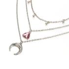 Alloy Fang Pendant Layered Necklace Silver - One Size